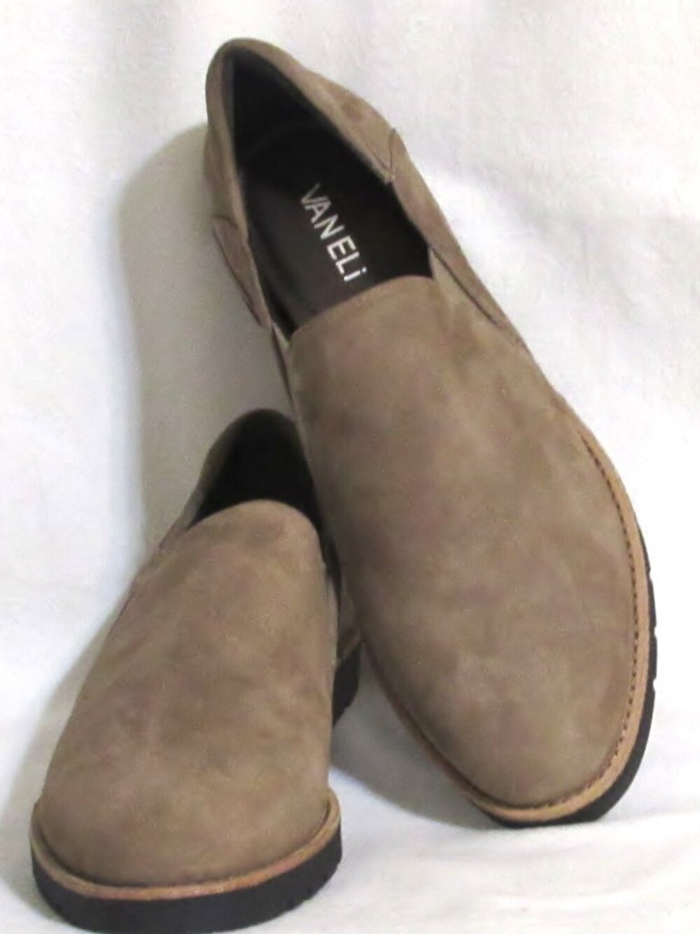 New Womens Ladies VANELI Tan Suede Leather Loafers Shoes 10 M Orig $175